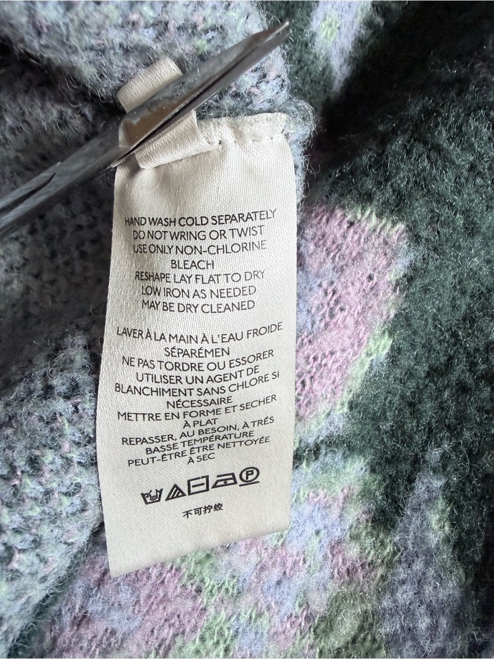 Free People Primrose Floral Tunic Sweater Oversized V-Neck Fuzzy Boho Women’s L - Picture 8 of 10
